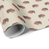 Cute Country Buffalo Pattern Cadeaupapier (Rol Hoek)
