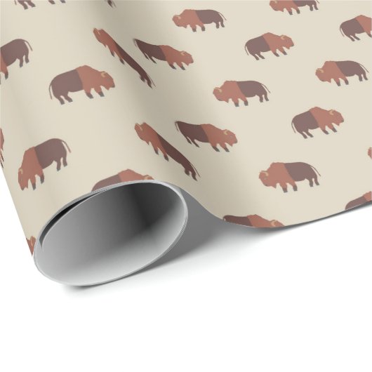 Cute Country Buffalo Pattern Cadeaupapier (Rol Hoek)