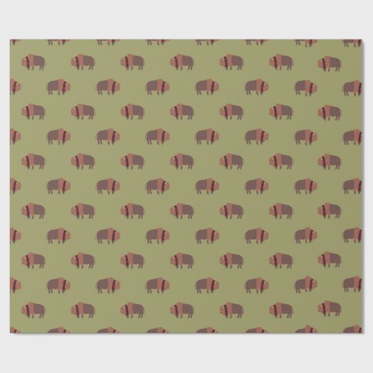 Cute Country Buffalo Pattern Cadeaupapier (Vlak)