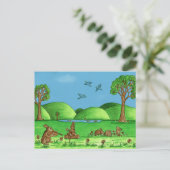 Cute Country Bunnies geïllustreerd Briefkaart (Staand voorkant)