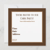Cute Country Cabin any purpose party Kaart (Achterkant)