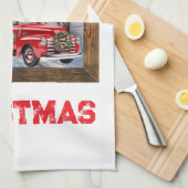 Cute Country Christmas Holiday Farm Kitchen Towel Theedoek (Quarter Fold)