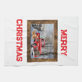 Cute Country Christmas Holiday Farm Kitchen Towel Theedoek