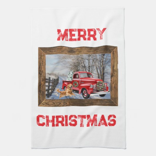 Cute Country Christmas Holiday Farm Kitchen Towel Theedoek (Verticaal)