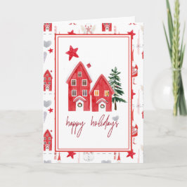 Cute Country Christmas Holiday Folded Card Feestdagen Kaart