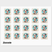 Cute Country cow add text Vierkante Sticker (Vel)