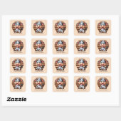 Cute Country cow add text Vierkante Sticker (Vel)