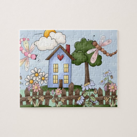 Cute Country Folk Art Afbeelding Legpuzzel (Horizontaal)