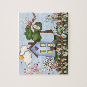 Cute Country Folk Art Afbeelding Legpuzzel