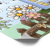 Cute Country Folk Art Afbeelding Poster (Hoek)