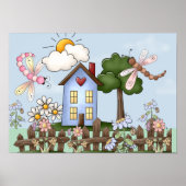 Cute Country Folk Art Afbeelding Poster (Voorkant)