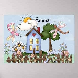 Cute Country Folk Art Afbeelding Poster