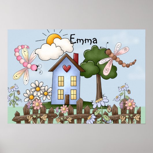 Cute Country Folk Art Afbeelding Poster (Voorkant)