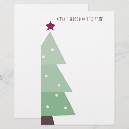 Cute & Country Kerstmis Briefpapier (Voorkant / Achterkant)