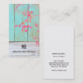 Cute  Country Monogram Rustic Wood Visitekaartje (Voorkant / Achterkant)