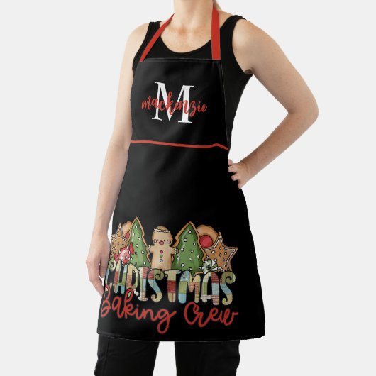 Cute Country Monogrammed Kerstmis Baking Schort (Insitu)