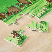 Cute Country Rabbits Jigzaag Puzzle met Gift Box Legpuzzel (Zijkant)