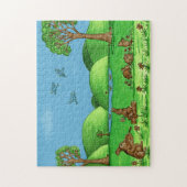 Cute Country Rabbits Jigzaag Puzzle met Gift Box Legpuzzel (Verticaal)