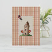 Cute Country Red Gingham Controleert Baby shower Kaart (Staand voorkant)