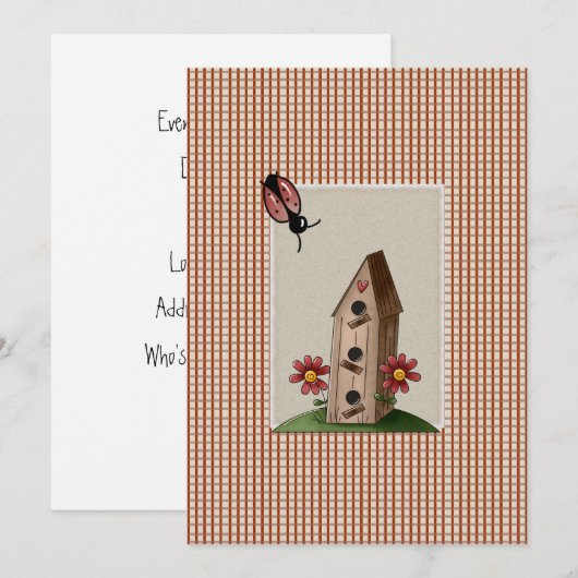 Cute Country Red Gingham Controleert Baby shower Kaart (Voorkant / Achterkant)