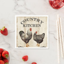 Cute Country Rooster  party napkins