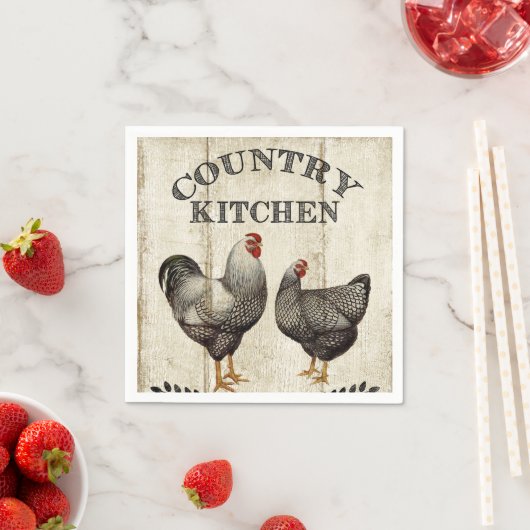 Cute Country Rooster  party napkins Servet (Insitu)