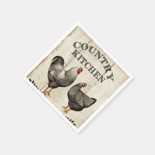 Cute Country Rooster  party napkins Servet (Hoek)