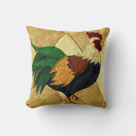 Cute Country Rooster Quilted look Sierkussen