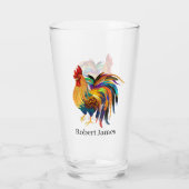 Cute country roster loster Glass Glas (Achterkant)