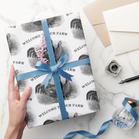 Cute Country Roster Welkom in de boerderij rap Cadeaupapier (Geschenken)