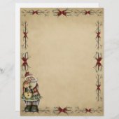 Cute Country Santa Kerstmis Letterhead (Voorkant / Achterkant)