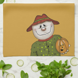 Cute country screcrow Folk Art Theedoek