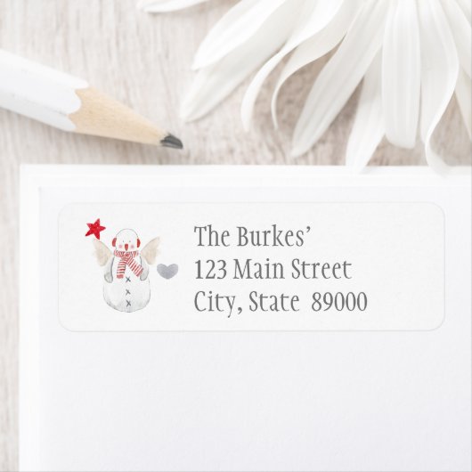 Cute Country Snowman Christmas Return Labels (Insitu)