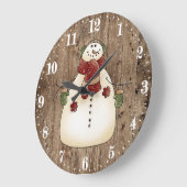 Cute Country snowman Holiday decor Grote Klok (Hoek)