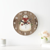 Cute Country snowman Holiday decor Grote Klok (Huis)
