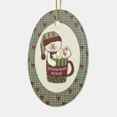 Cute Country Snowman Soup Kerstmis Keramisch Ornament (Links)