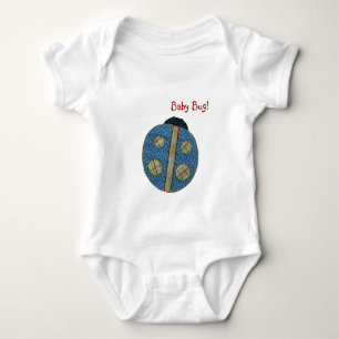 Cute Country Style Blue Ladybug Baby Bug Romper