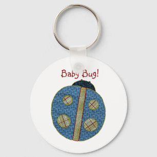 Cute Country Style Blue Ladybug Baby Bug Sleutelhanger