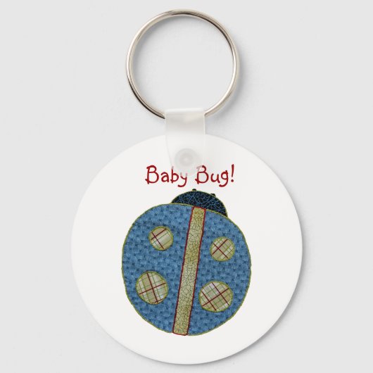 Cute Country Style Blue Ladybug Baby Bug Sleutelhanger (Voorkant)