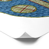 Cute Country Style Blue Ladybug Baby shower Poster (Hoek)