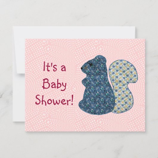 Cute Country Style Blue Squirrel Baby shower Kaart (Voorkant)