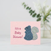 Cute Country Style Blue Squirrel Baby shower Kaart (Staand voorkant)
