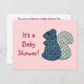 Cute Country Style Blue Squirrel Baby shower Kaart (Voorkant / Achterkant)