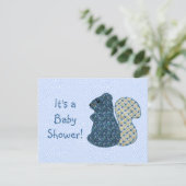 Cute Country Style Blue Squirrel Baby shower Kaart (Staand voorkant)