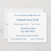 Cute Country Style Blue Squirrel Baby shower Kaart (Achterkant)