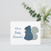 Cute Country Style Blue Squirrel Baby shower Kaart (Staand voorkant)