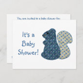 Cute Country Style Blue Squirrel Baby shower Kaart (Voorkant / Achterkant)