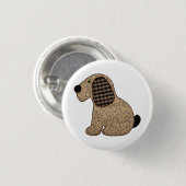 Cute Country Style Gingham Dog Ronde Button 3,2 Cm (Voorkant /achterkant)