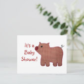 Cute Country Style Pink Play Baby shower Kaart (Staand voorkant)