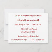 Cute Country Style Pink Play Baby shower Kaart (Achterkant)